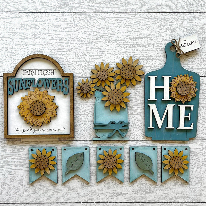 Decorative woods signs with sunflowers