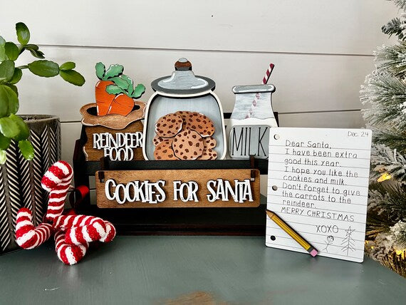 Milk & Cookies for Santa Wagon/Raised shelf insert kit DIY Craft