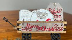 Merry Christmas Wagon/Raised Shelf insert kit DIY Craft
